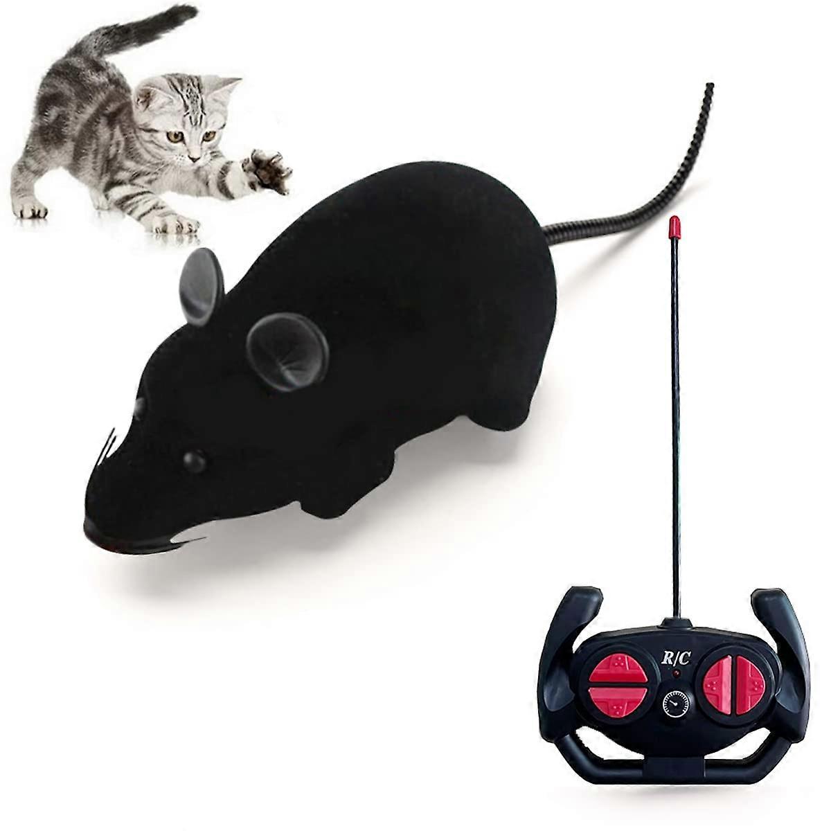 Remote Control Fake Rat Cat Toy - Realistic Wireless Mice Interactive Figures, Black Color, Scary Prank Toy