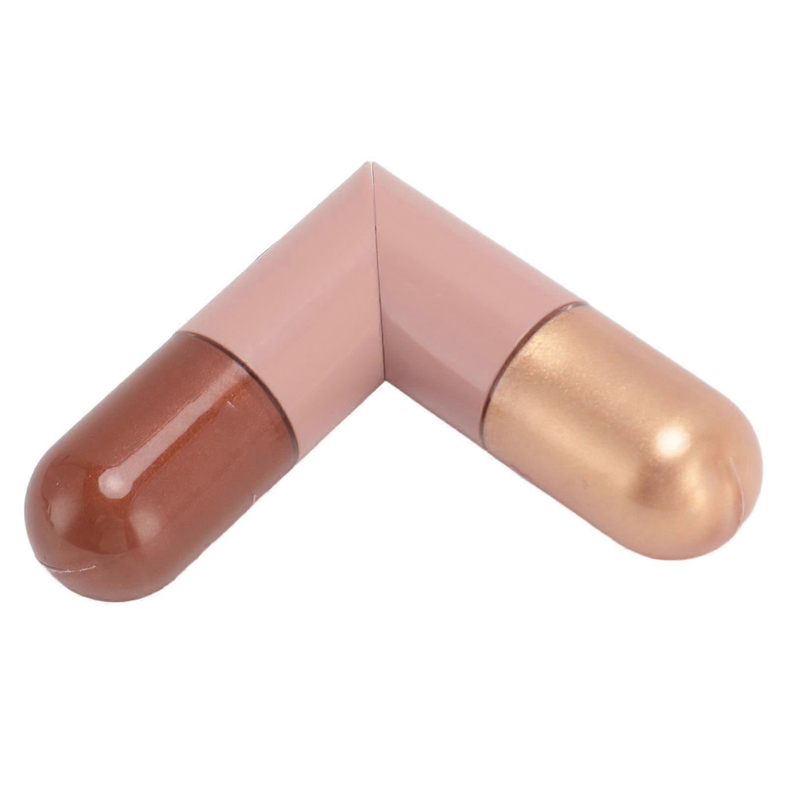 Dual End Highlight Liquid Foldable Double Color Makeup Highlighter Body Face Contour Shadow Highlighter 03