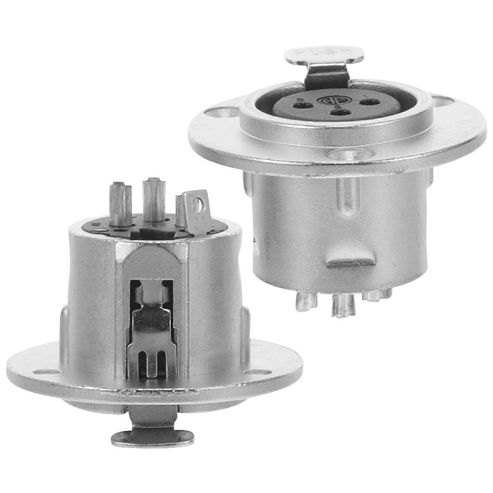 Zinc Alloy Microphone Socket Audio Input Socket For Microphones 3.60X3.00X3.00CM Snake Cable Applications 2Pcs