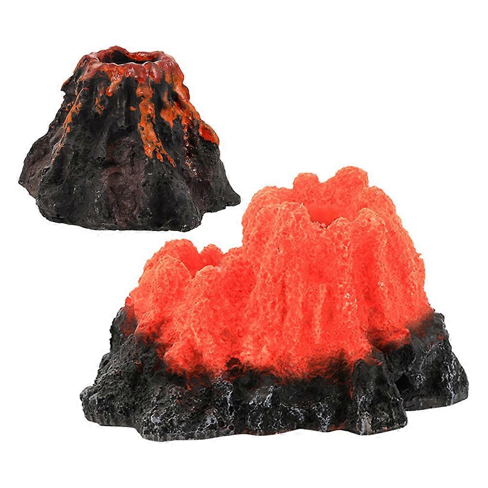Resin Volcano Ornament Resin Volcano Model Aquarium Owners High Realism Technology 2Pcs