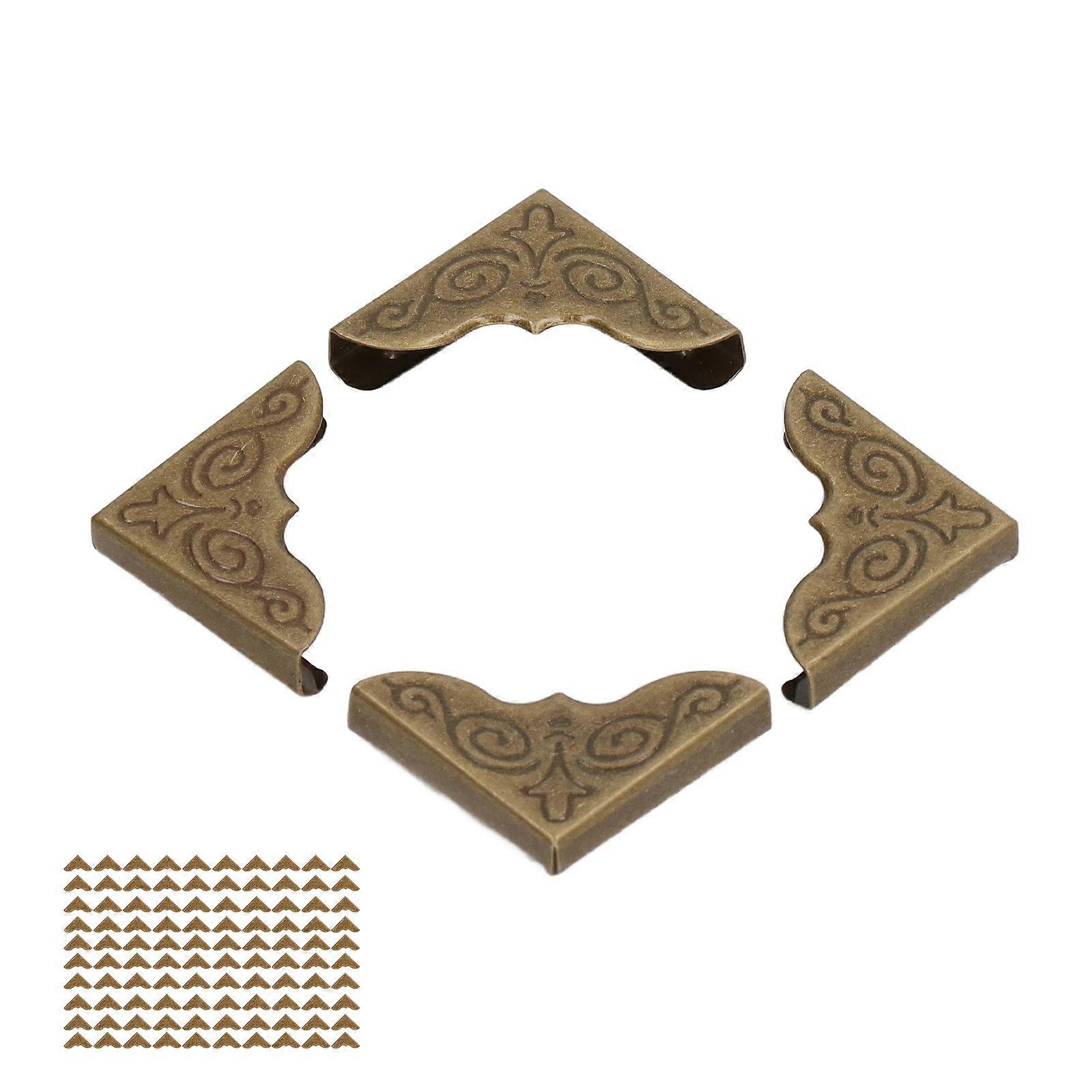 100pcs Book Corners Bronze Vintage Style Inner 4mm Height DIY Iron Material Photo Corners for Scrapbooking Card Making 