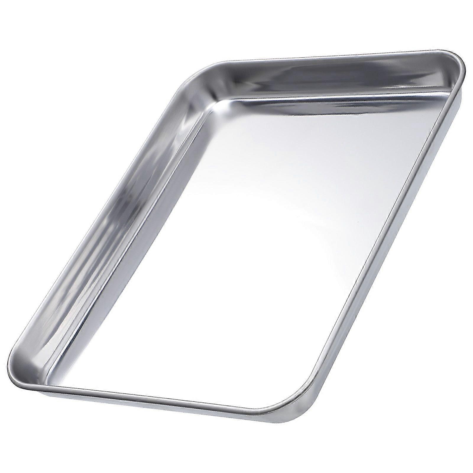 1Pc Stainless Steel Baking Cake Pan Flat Bottom Tray Sushi Storage Plate