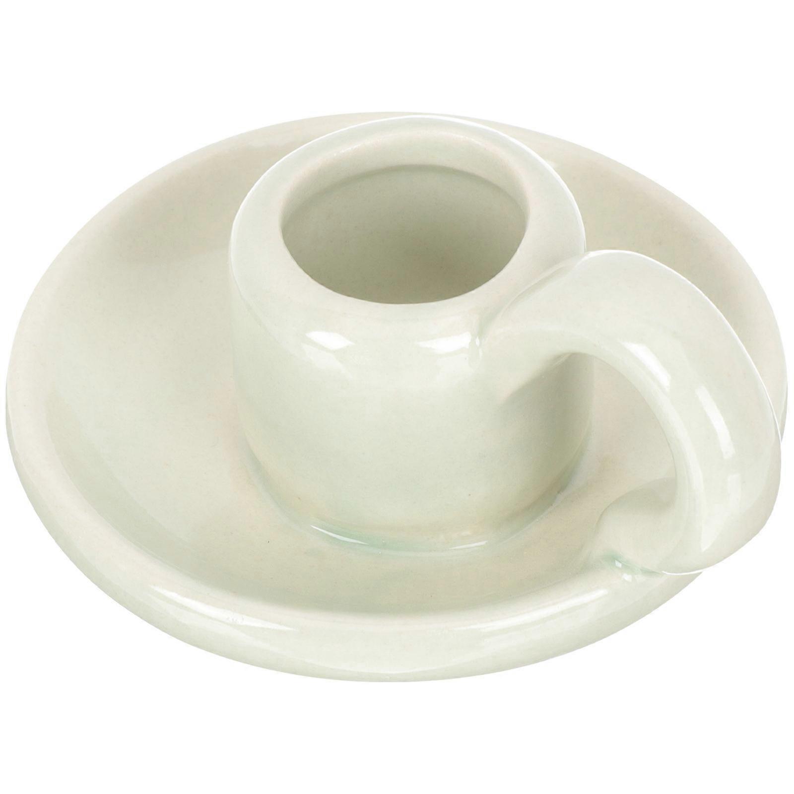 Unique Ceramic Candlestick Decorative Craft Simple Style Living Room Atmosphere Enhancement 3.3×2.8×1.8in 1Set