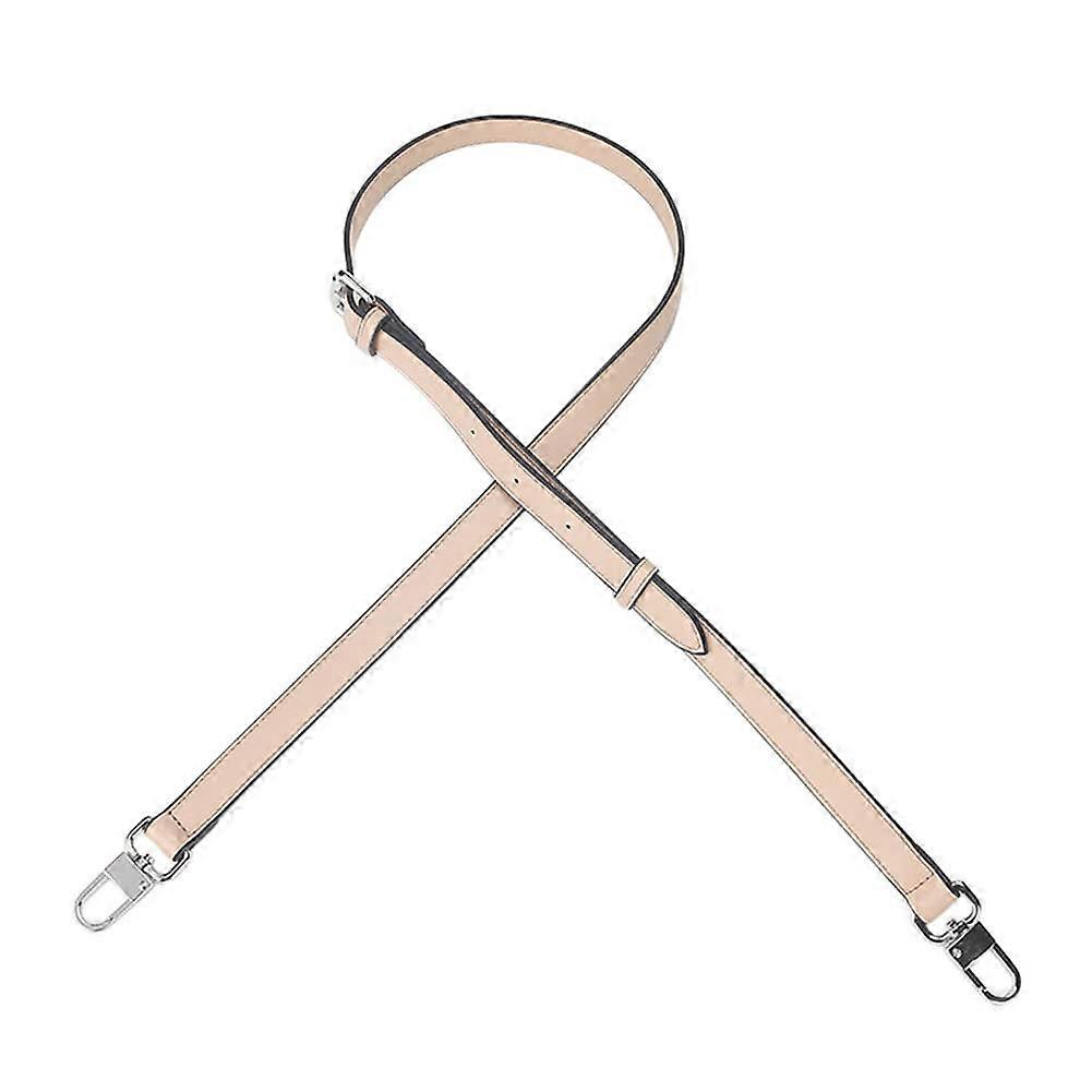 Smooth Faux Leather Adjustable Handbag Strap, Apricot (Silver Clasp)