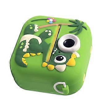 Sofortdruck-Kinderkamera mit Dinosaurier-Silikonhülle, 2,4-Zoll-Bildschirm, wiederaufladbarem Akku, integriertem Spiele- und Musikplayer, rosa Farbe