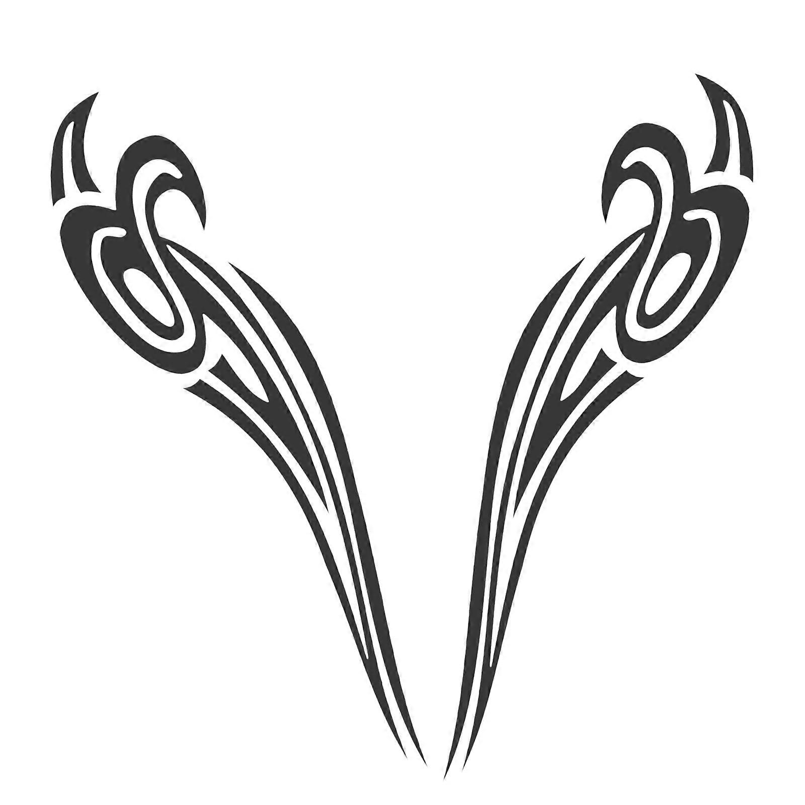 Car Sticker Universal Hood Decal for Decor 2Pcs Durable PVC Vinyl Flame Pattern