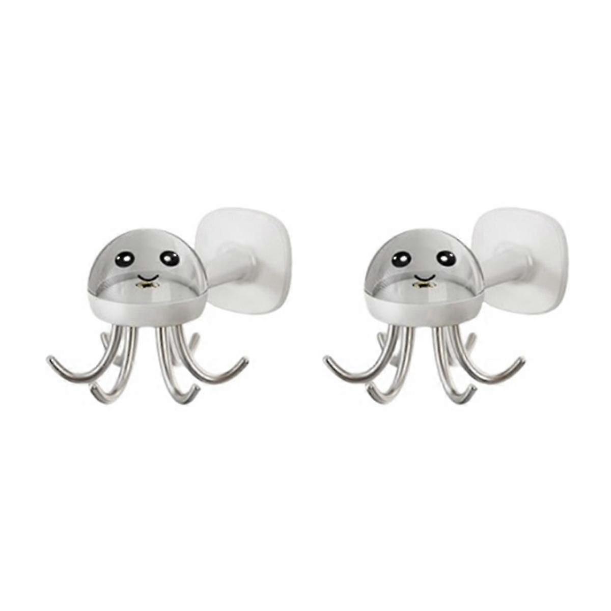 Multifunctional Kitchen Hooks 360 Rotation Octopus Shaped Non-Marking Adhesive Hooks for Bathroom