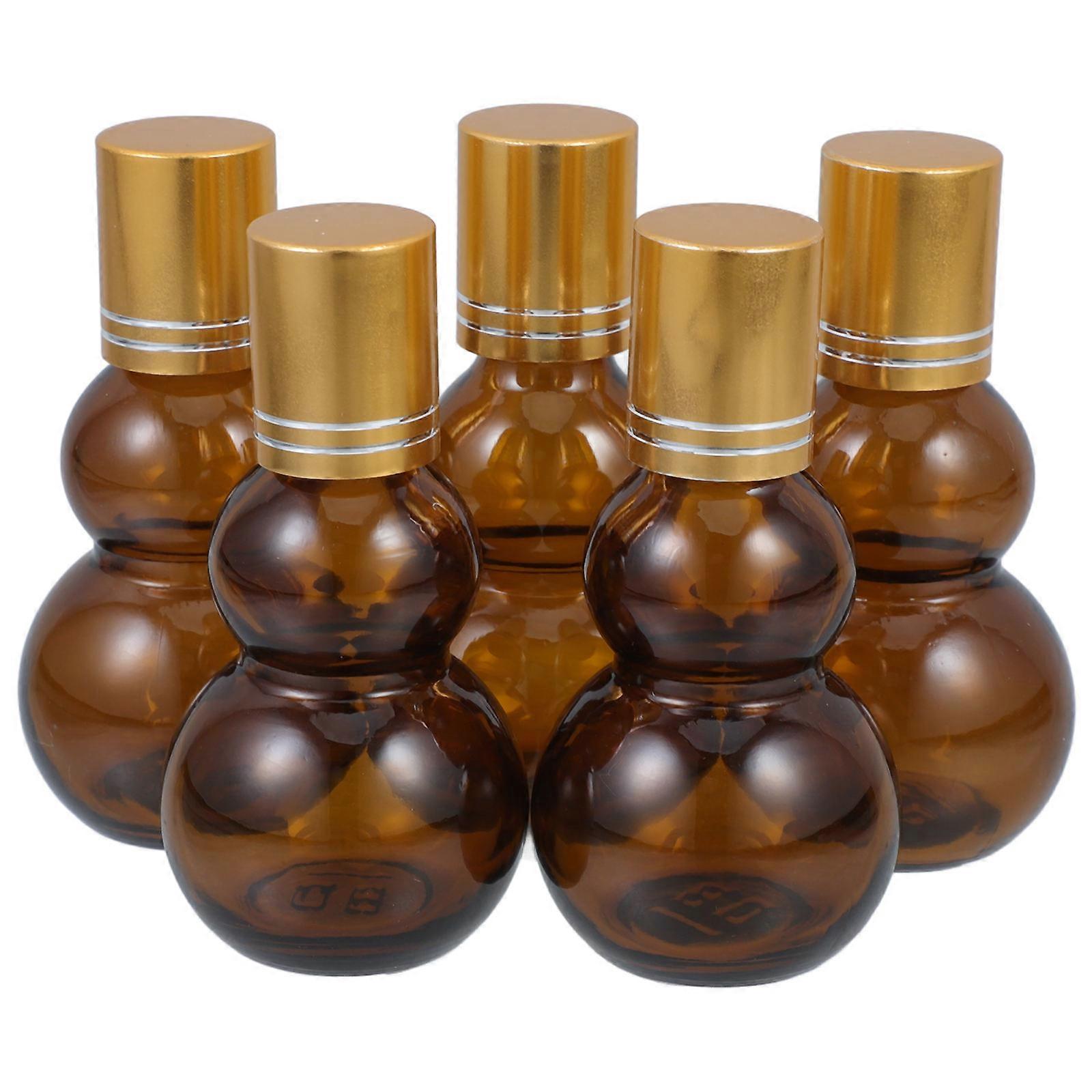 5pcs Glass Roller Bottles for Essential Oils – Refillable Cosmetic Containers with Roller Ball for Travel, Parties & Daily Use