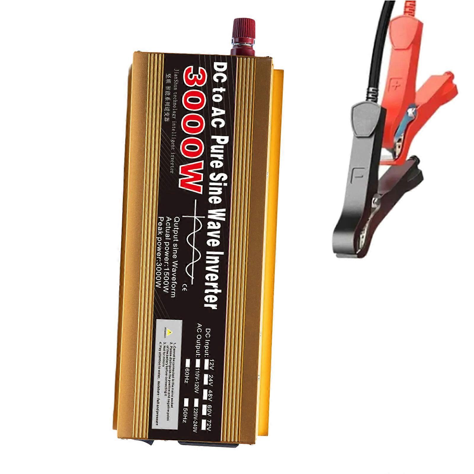 Multifunction 12V to 1600W ABS Sine Waves Inverters Mobile & Stationary Solar Power Inverters for Homes Office & Field Work Multicolor