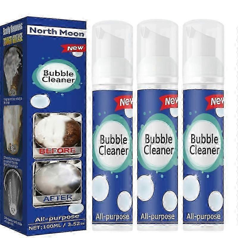 3pcs Powerful Cleaning Bubble Cleaner Spray Foam Kitchen Grease Dirt Removal 100mlx