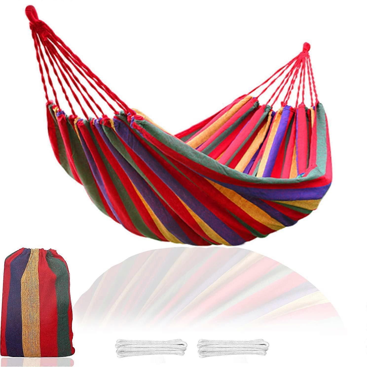 Braided Single Hammock Hammock Recovery 200 x 85 cm Maximum Load 150 kg for Garden Balcony Light Blue and Beige Stripes Color 4