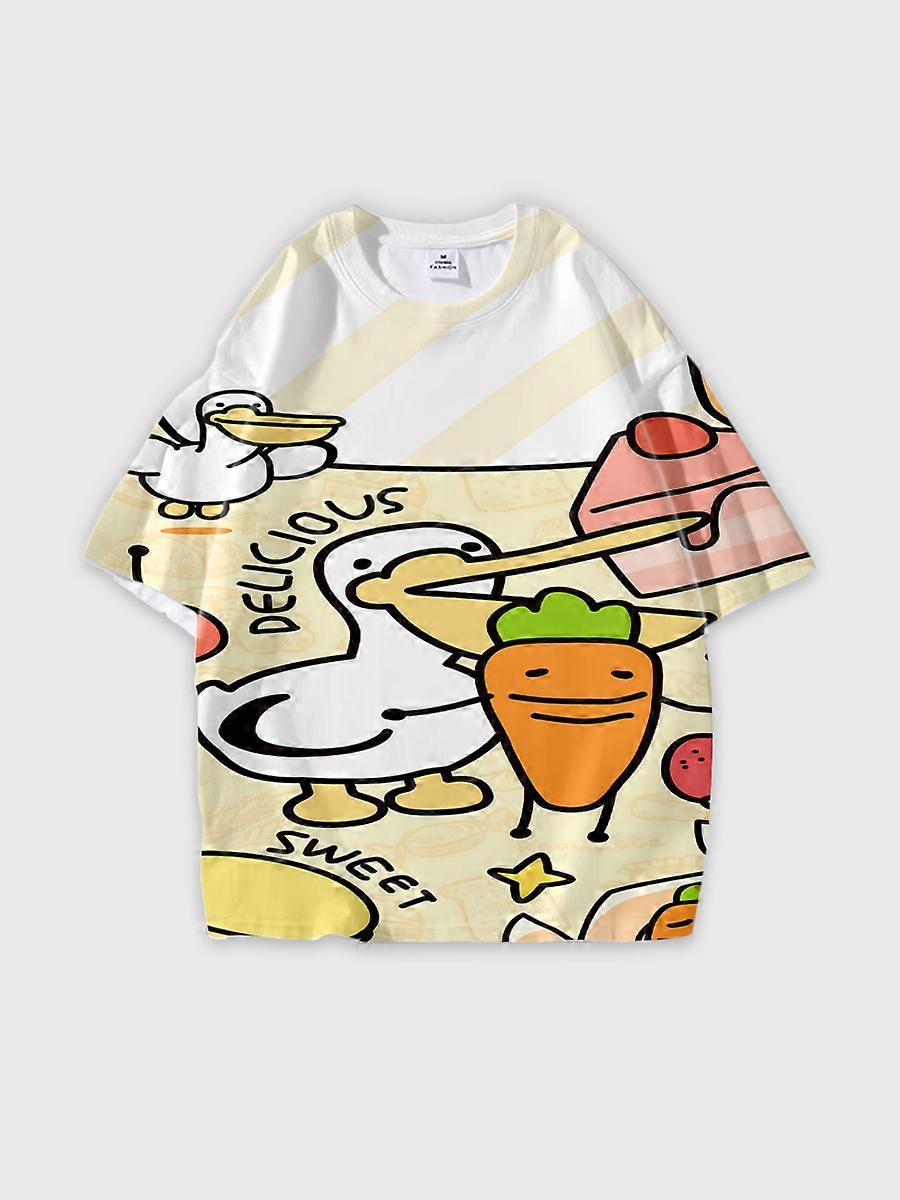 T-shirt round neck Cartoon Role Pattern loose short sleeve D3304