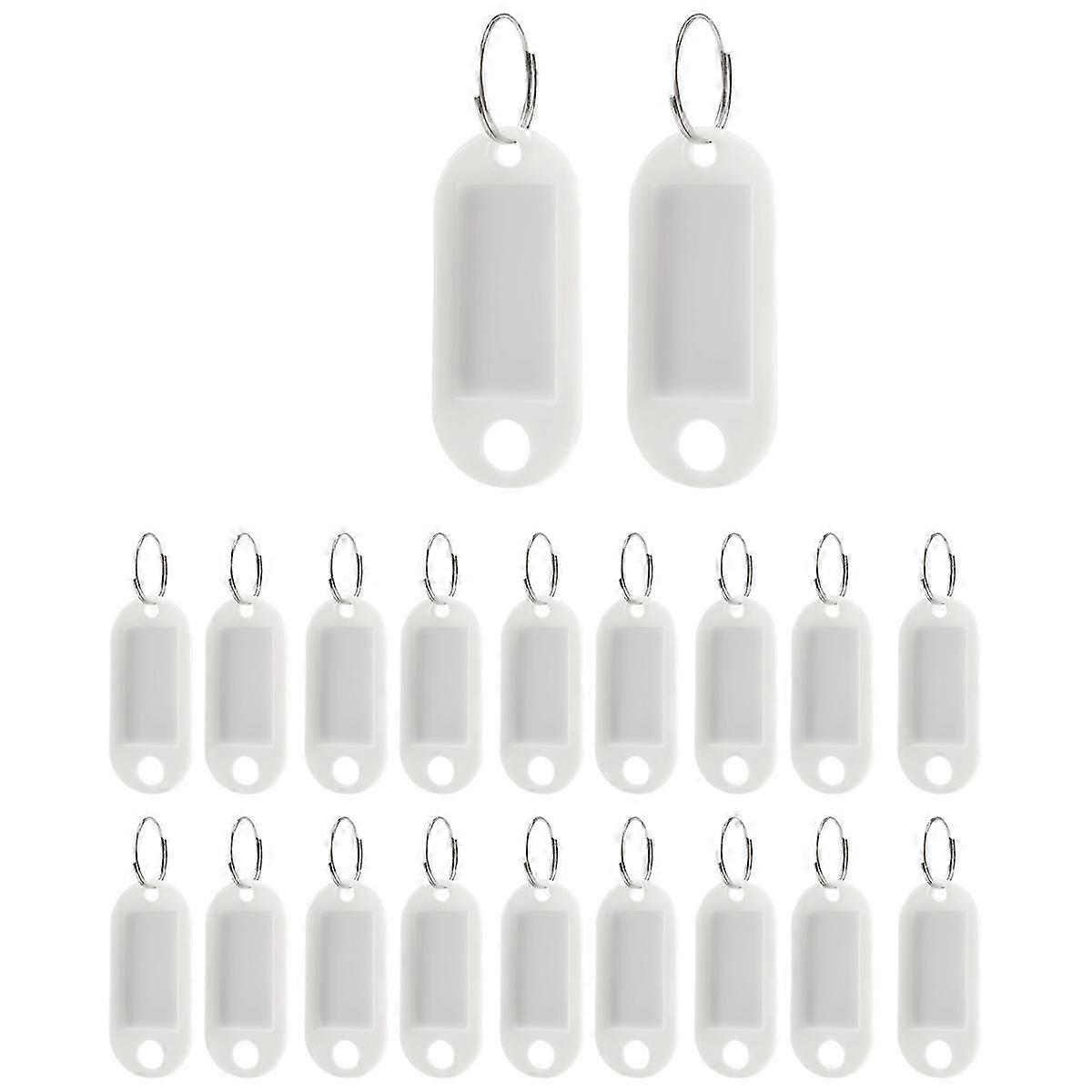 white portable plastic key fob key tag ID labels 20 pieces