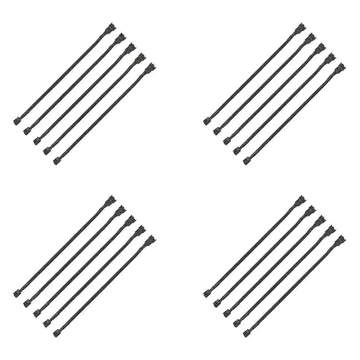 20X PWM Fan Extension Cable - 11.8 Inch PC Fan Extension Cable Compatible with ATX Case 3 Pin & 4 Pi