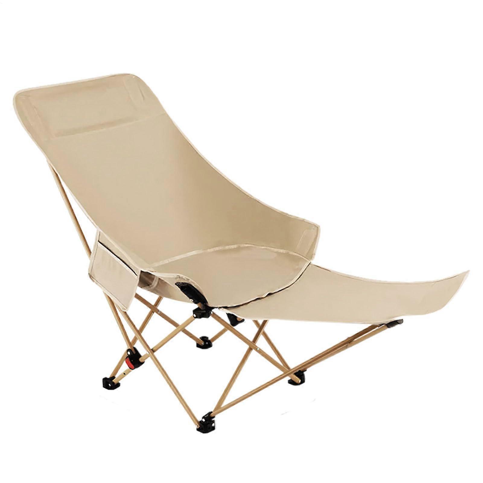 Outdoor Camping Chairs, Folding Deck Chair, HeightAdjustable Ergonomic Lightweight Stool for Garden, Pool, Balcony