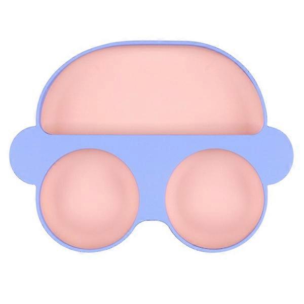 Baby carriage shaped silicone tape suction cup tray, anti-overflow, easy to clean, used for training and feeding