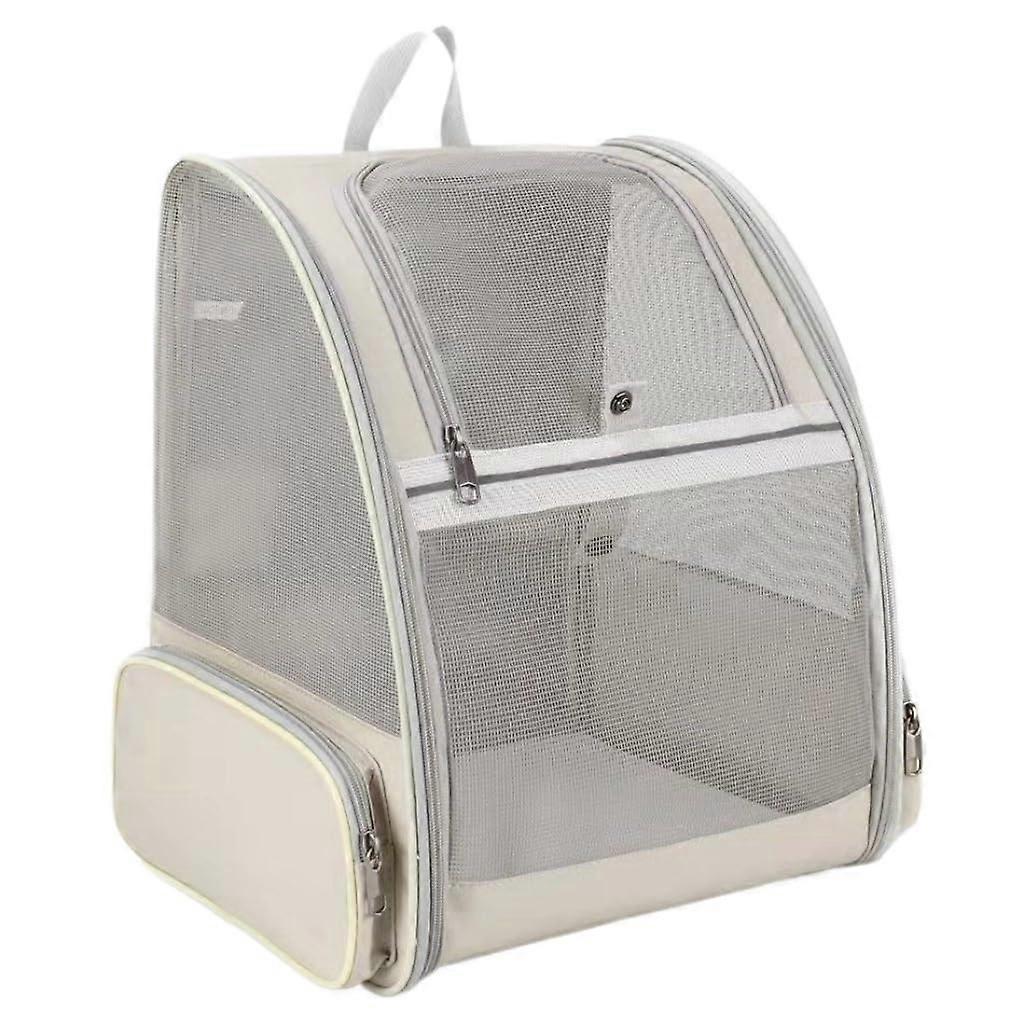 Breathable Cat Carrier, Breathable Backpack, Portable Pet Backpack, Mesh Cat Carrier, Multifunctional Cat Carrier Portable Cat Carrier A White