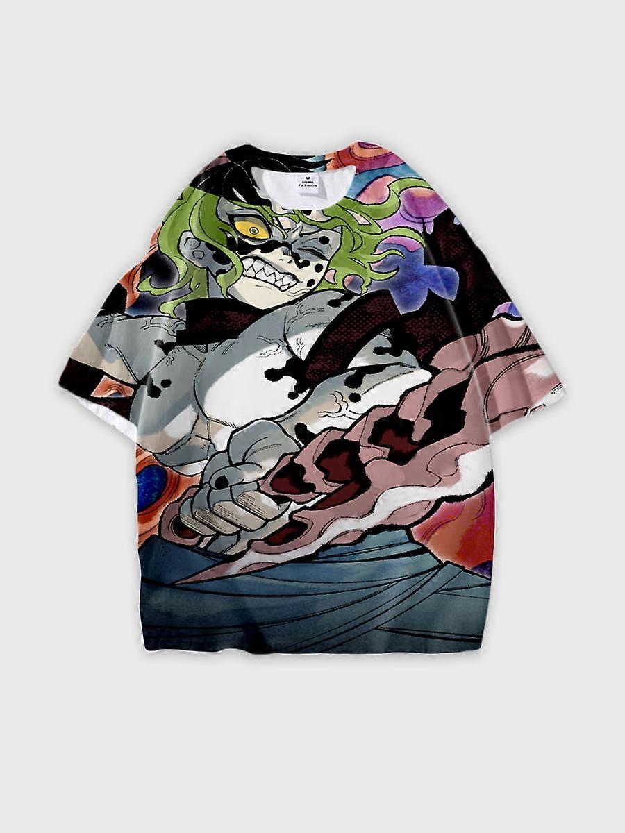 T-shirt round neck Character Pattern loose short sleeve P3103