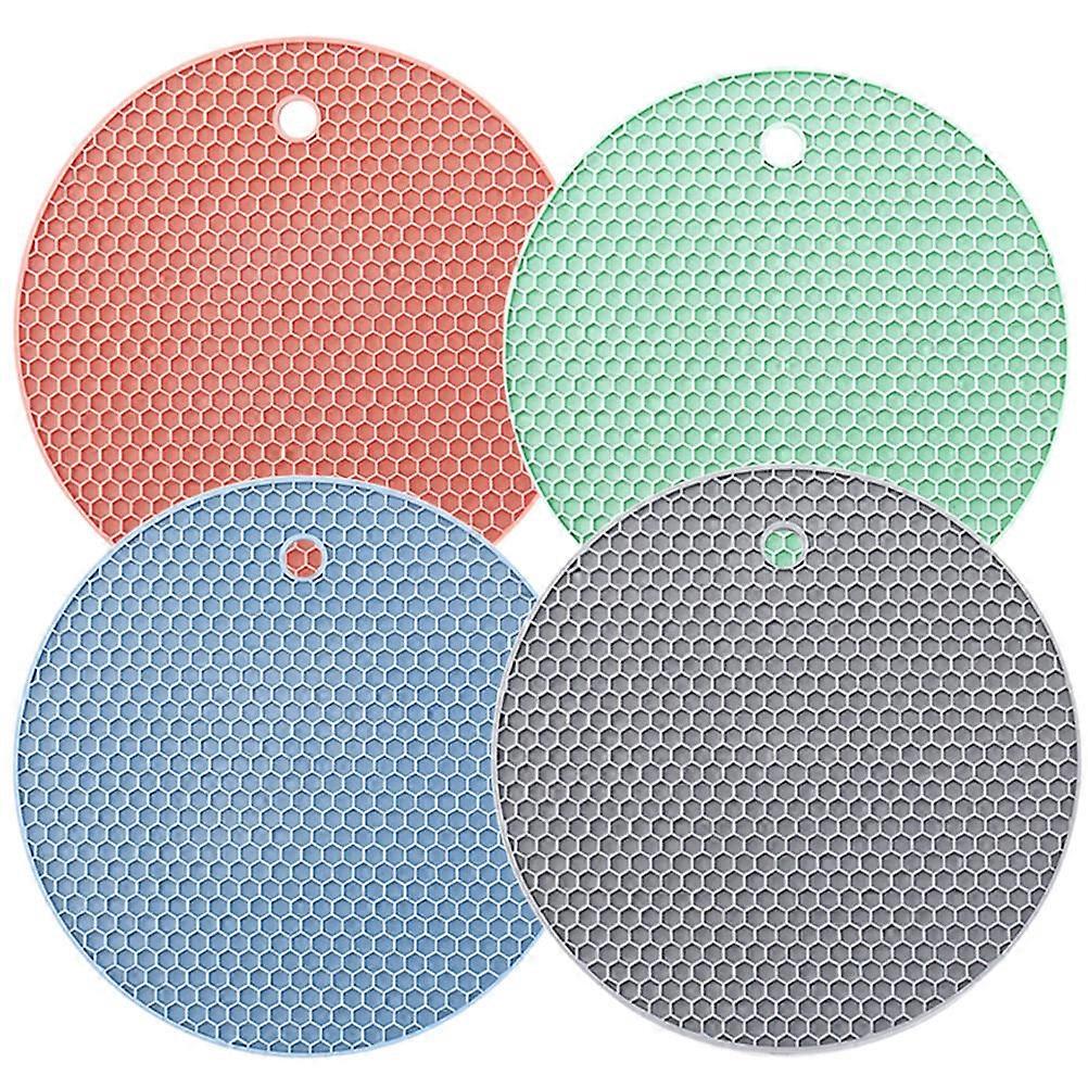 Heat Resistant Trivet Mat 4Pcs Assorted Color Non-Slip Feature For Kitchenware Daily Use Occasion