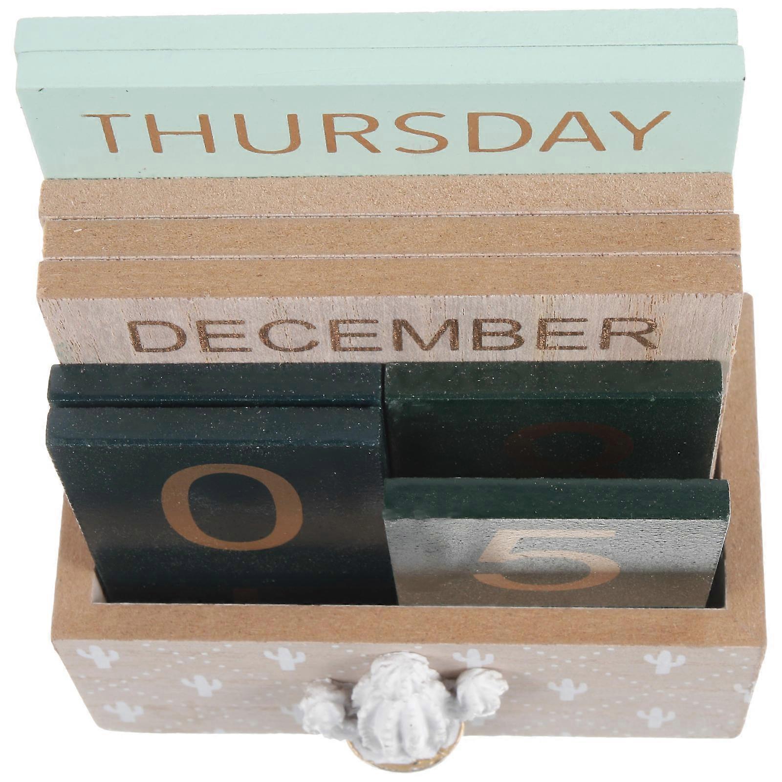 Creative Desktop Calendar With Multi Color Design For Office Or Home Use 14.5X11.5Cm Manual Date Change 1Pack