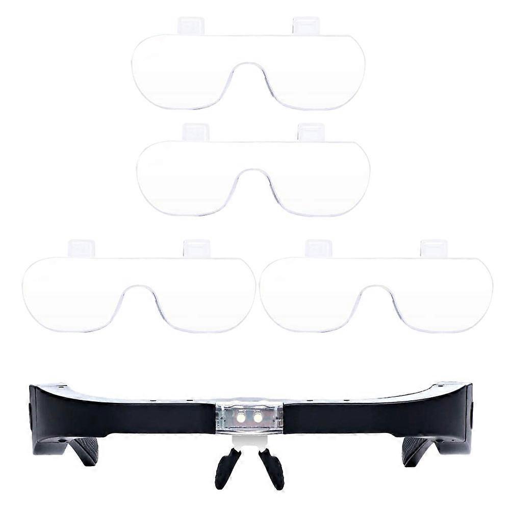 Black LED Magnifying Lamp with Clear Lens for Reading and Repair 7 Inch