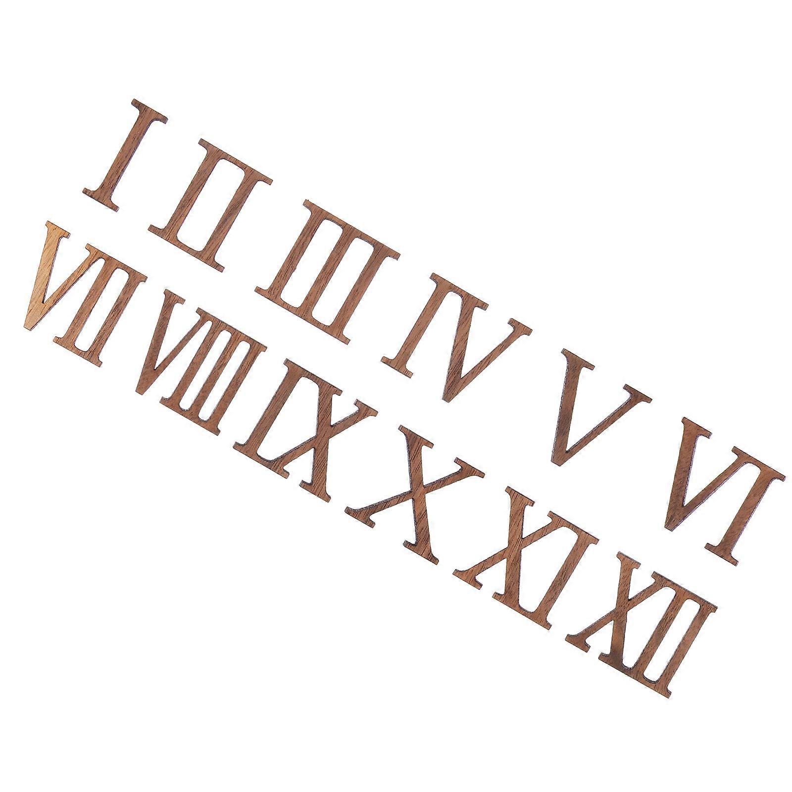 DIY Clock Numbers 1Set Light Brown Versatile Design Wooden Clock Numbers for DIY Use