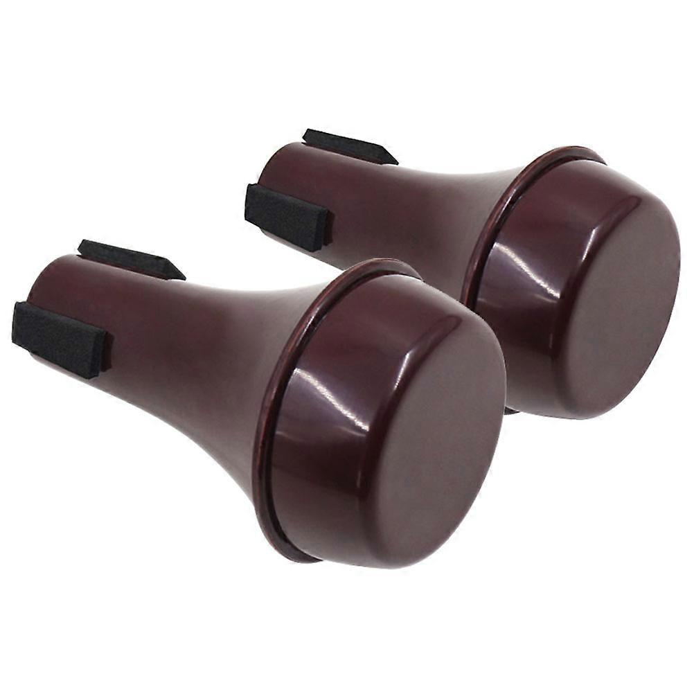 Brown Trumpet Mute Made of ABS for Quiet Practice at Home 2 Pieces Lightweight Design