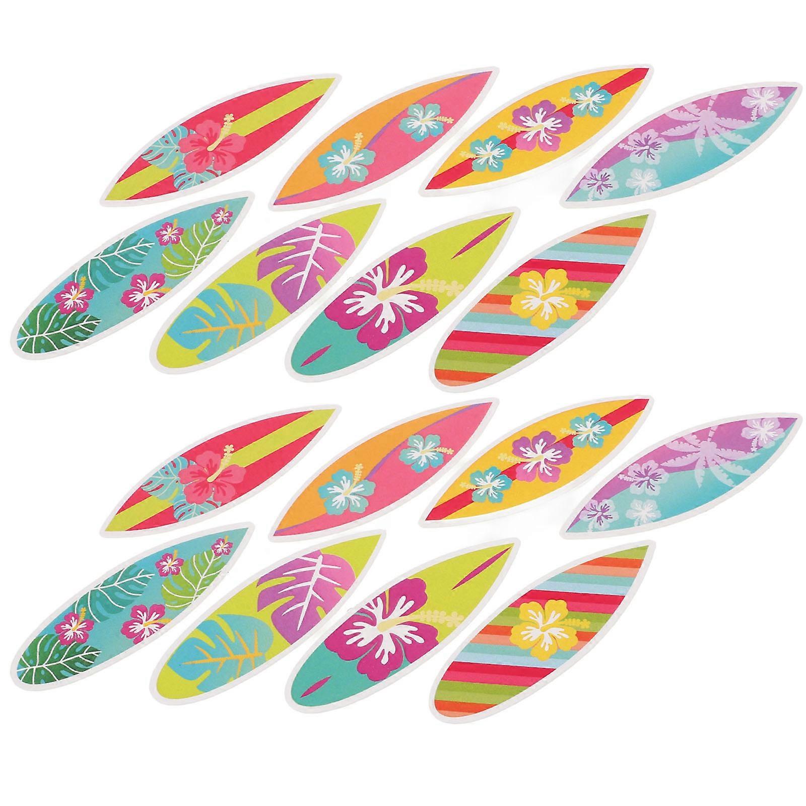 Pool Party Cake Toppers with Surfboard Shape for Beach Themed Events Assorted Color