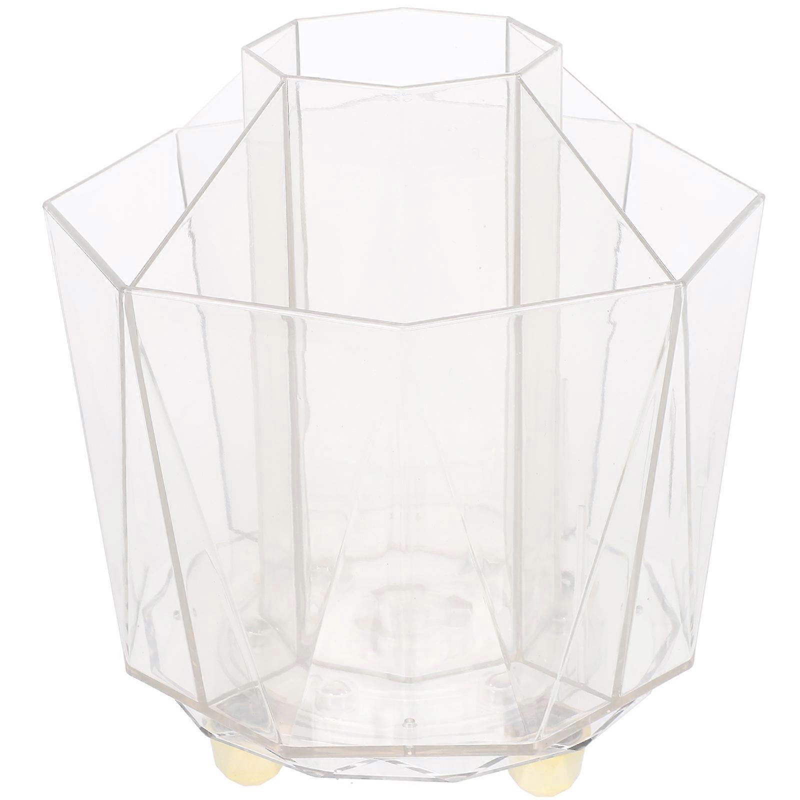 Rotary Makeup Brush Holder for Home Use Made of PP ABS Transparent Stable and Firm with 360 Degree Rotation 7.87 Inches