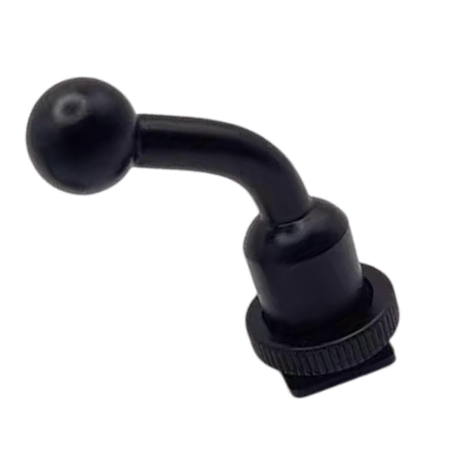 17mm Ball Head Cold Shoe Adapter with 1/4" Tripod Mount for Camera Phone Accessories, Black Aluminum Alloy