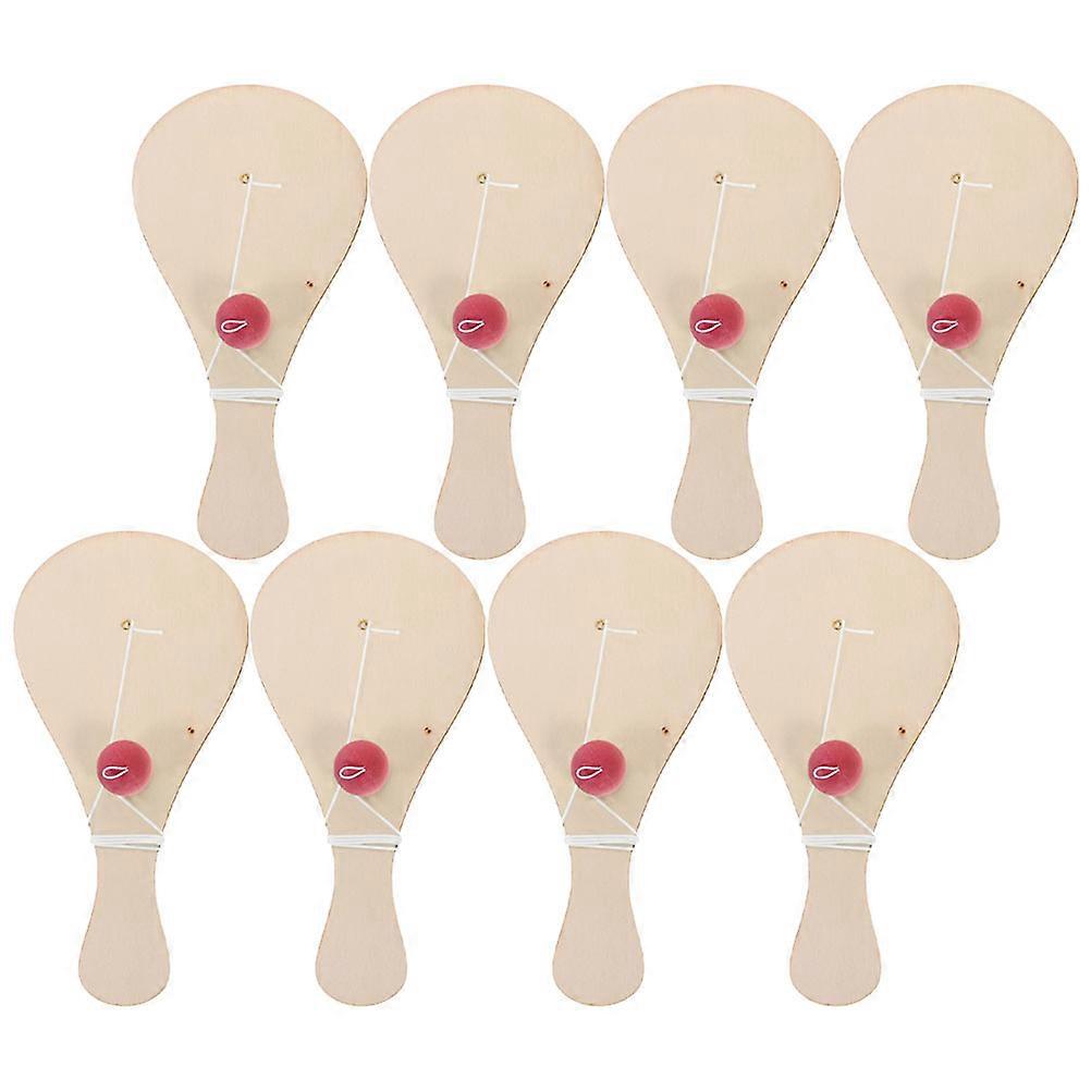 8pcs Unfinished Wooden Paddle Craft Kit for DIY Painting – Beach Tennis Racket Activity for Holidays & Creative Fun