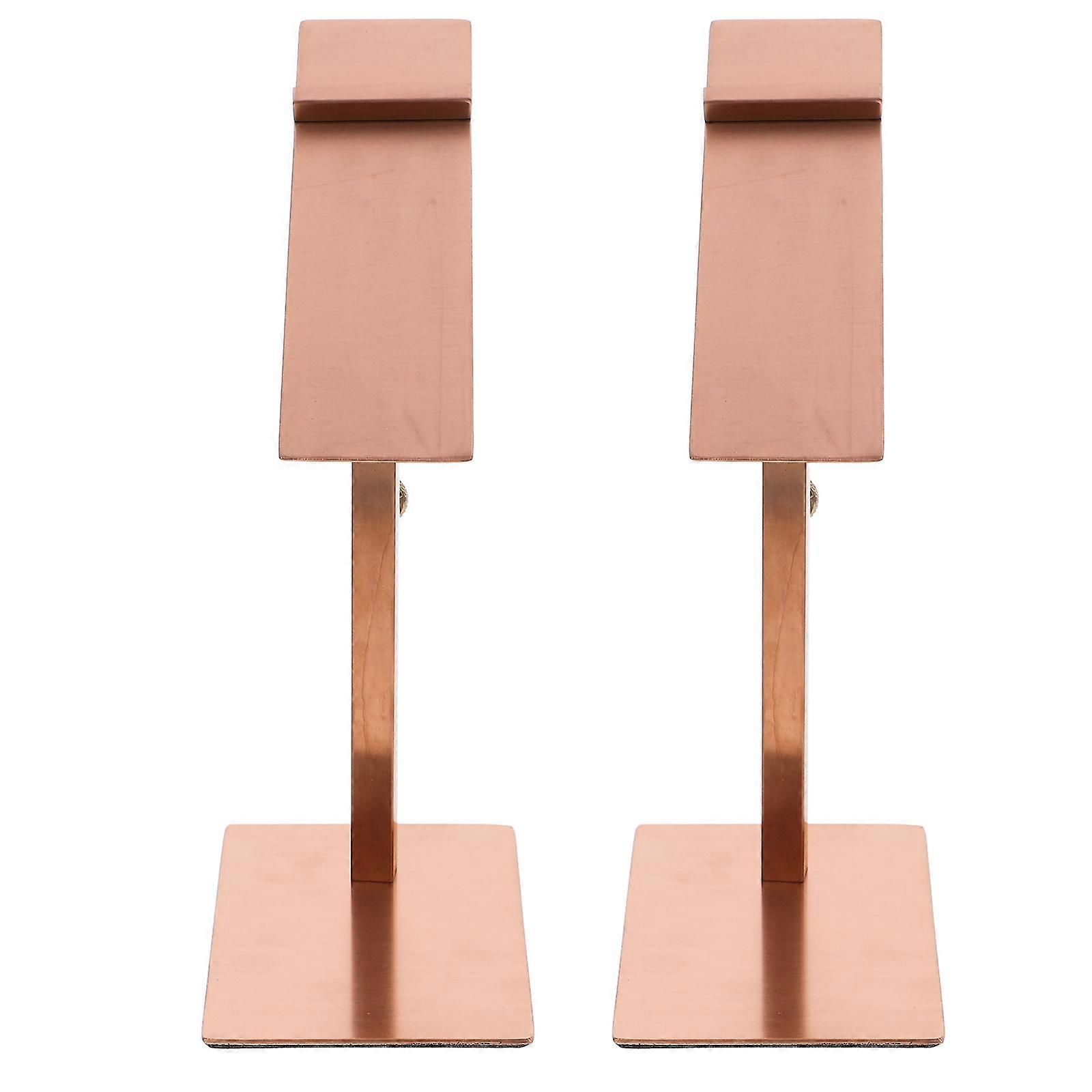 Shoe Riser Display 2Pack Stainless Steel Adjustable Stand For Shoe Store Rose Gold Home Use