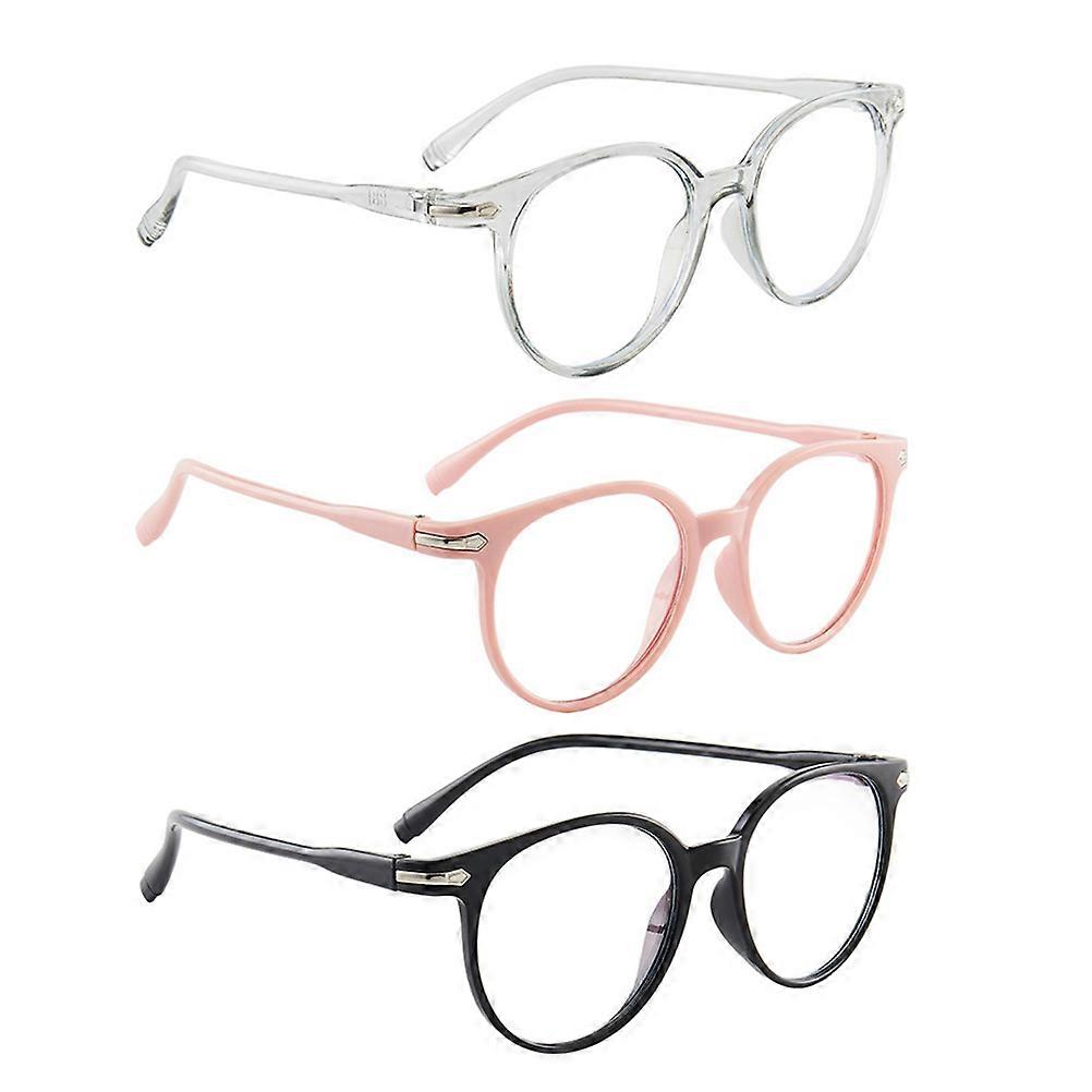 Blue Light Filter Glasses 3Pcs Square Shape For Gaming And Computer Use Protecting Eyes With Curved Glasses Legs