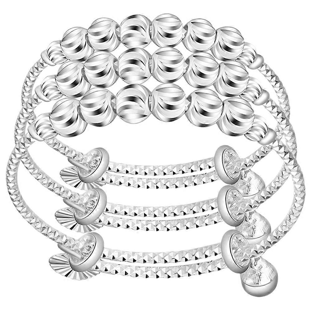 Silver Copper Baby Bracelets for Infant Girls Adjustable Size Ideal for Decor and Playful Atmosphere
