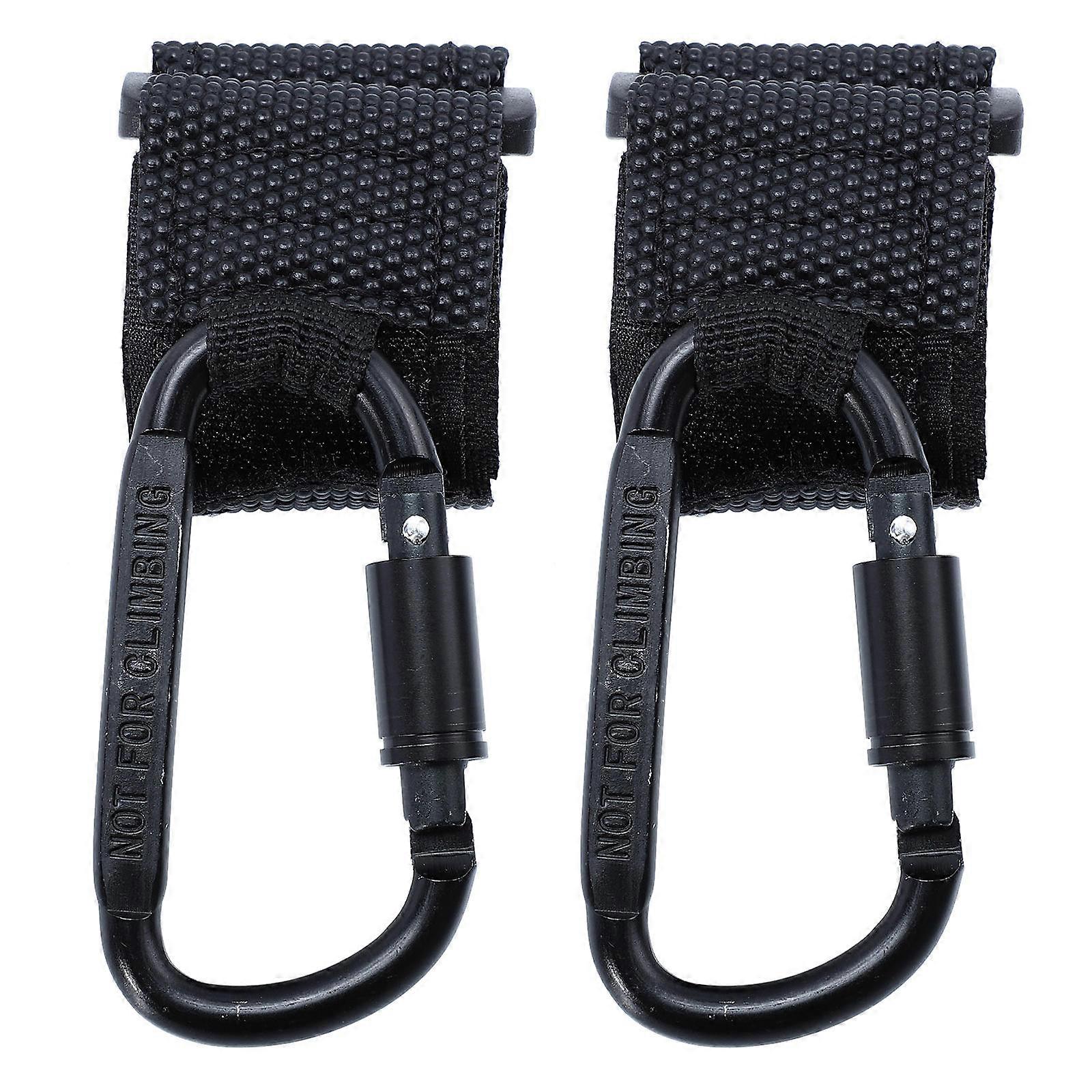 Stroller Bag Hooks 2Pcs Rotatable Design Ideal For Caregivers Holding Baby Necessities On All Prams In Black