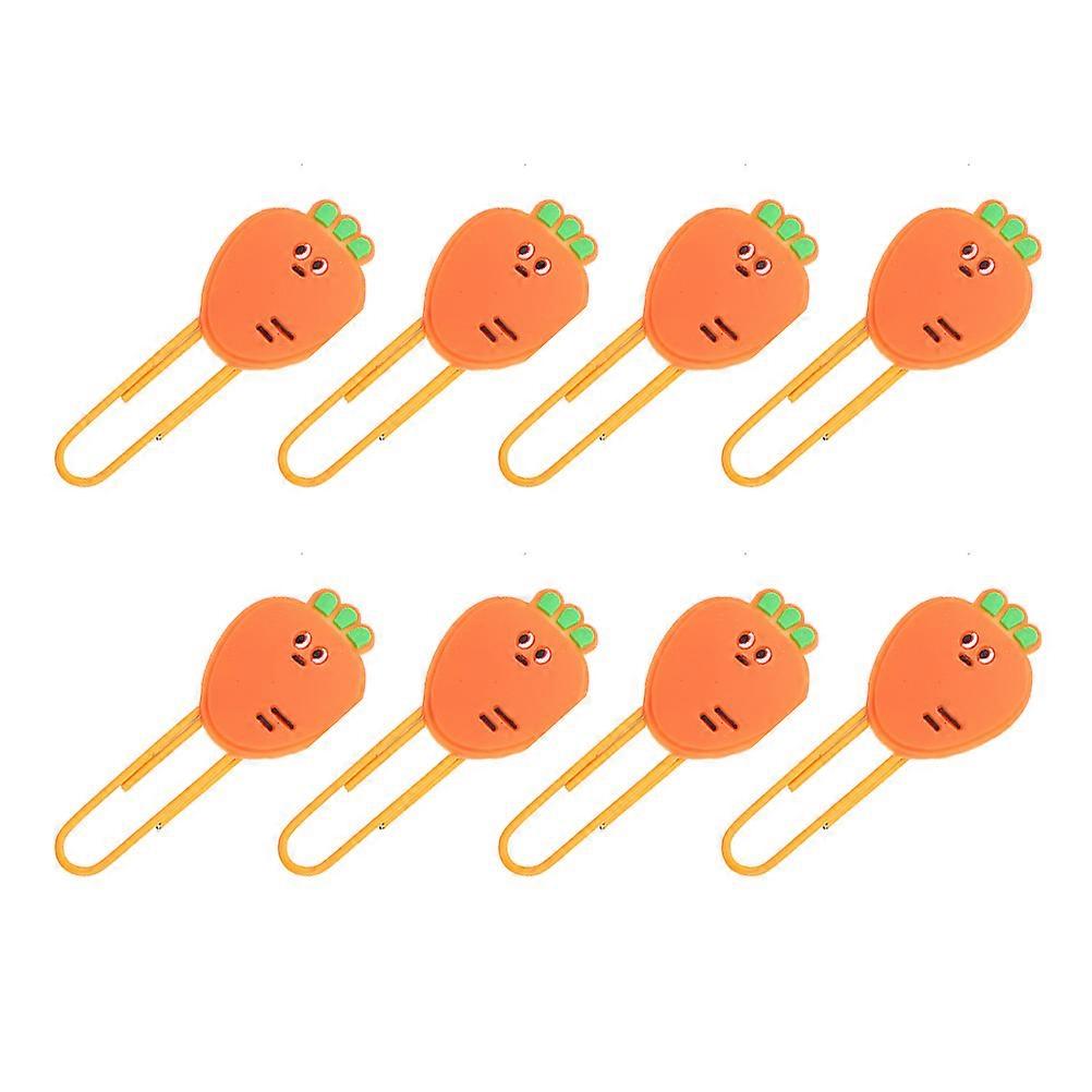 Carrot Shaped Paper Clips for Daily Use Made of PVC Orange Color Great for Office and School 8pcs