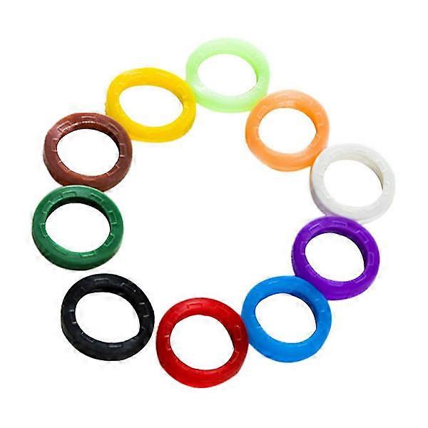24 Pcs Bright Colored Silicone Key Caps Sleeve Ring Key Hats Elastic Key Toppers Key Identifier Coding Rings
