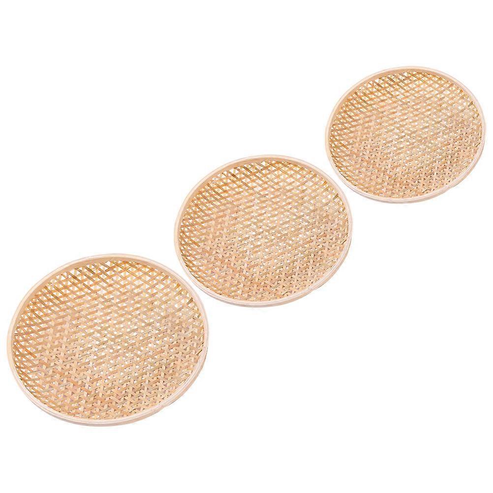 Light Yellow Bamboo Bread Storage Basket for Home Organization and Serving 12.5 x 10.5 x 3.5 Inches