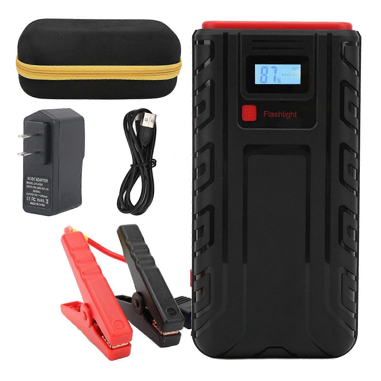 Smart digital display car jump starter 18000mAh with 100-240V US plug