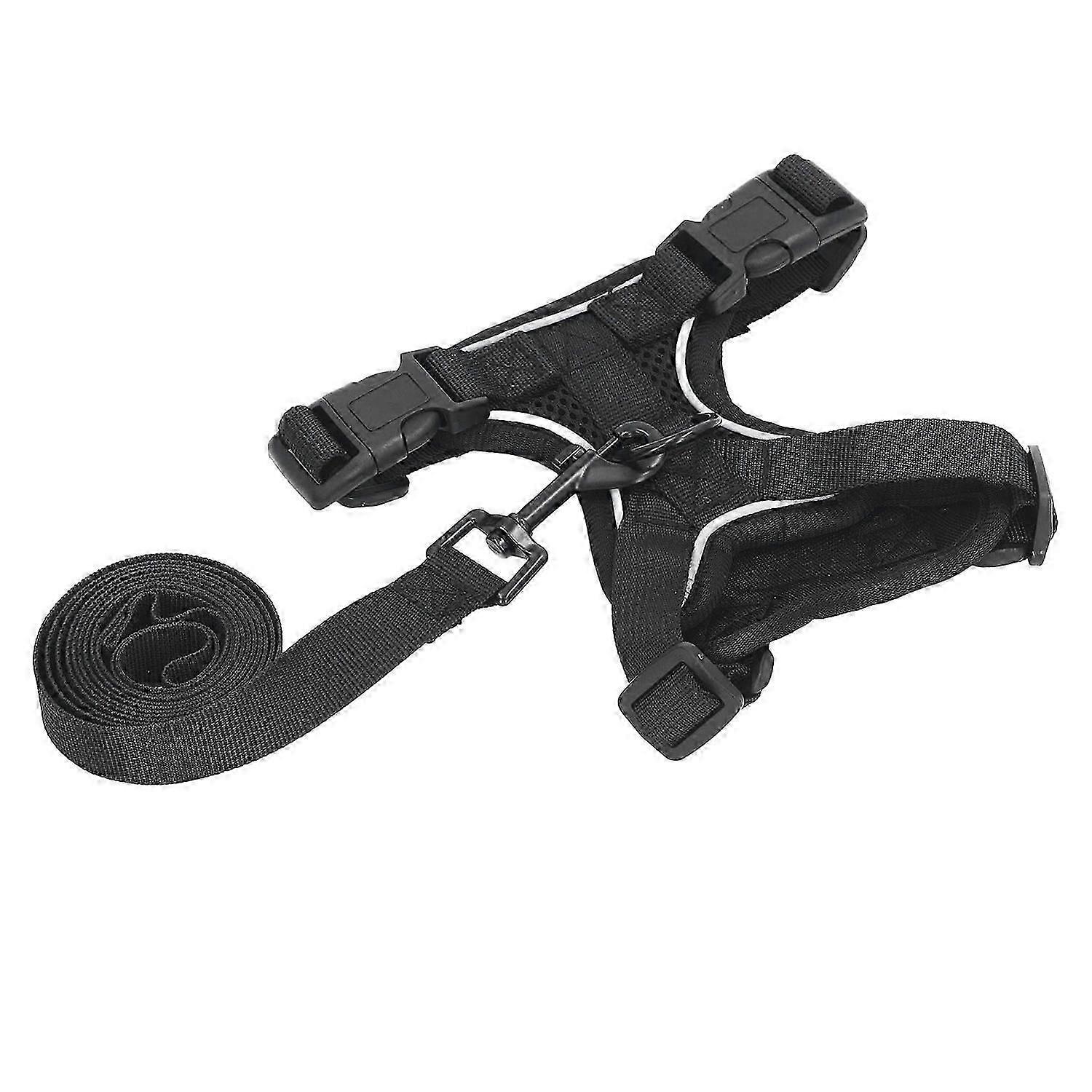 Cat Harness Leash Set Reflective Cat Vest Traction Rope Set Breathable Mesh Cloth Escape Proof Adjus