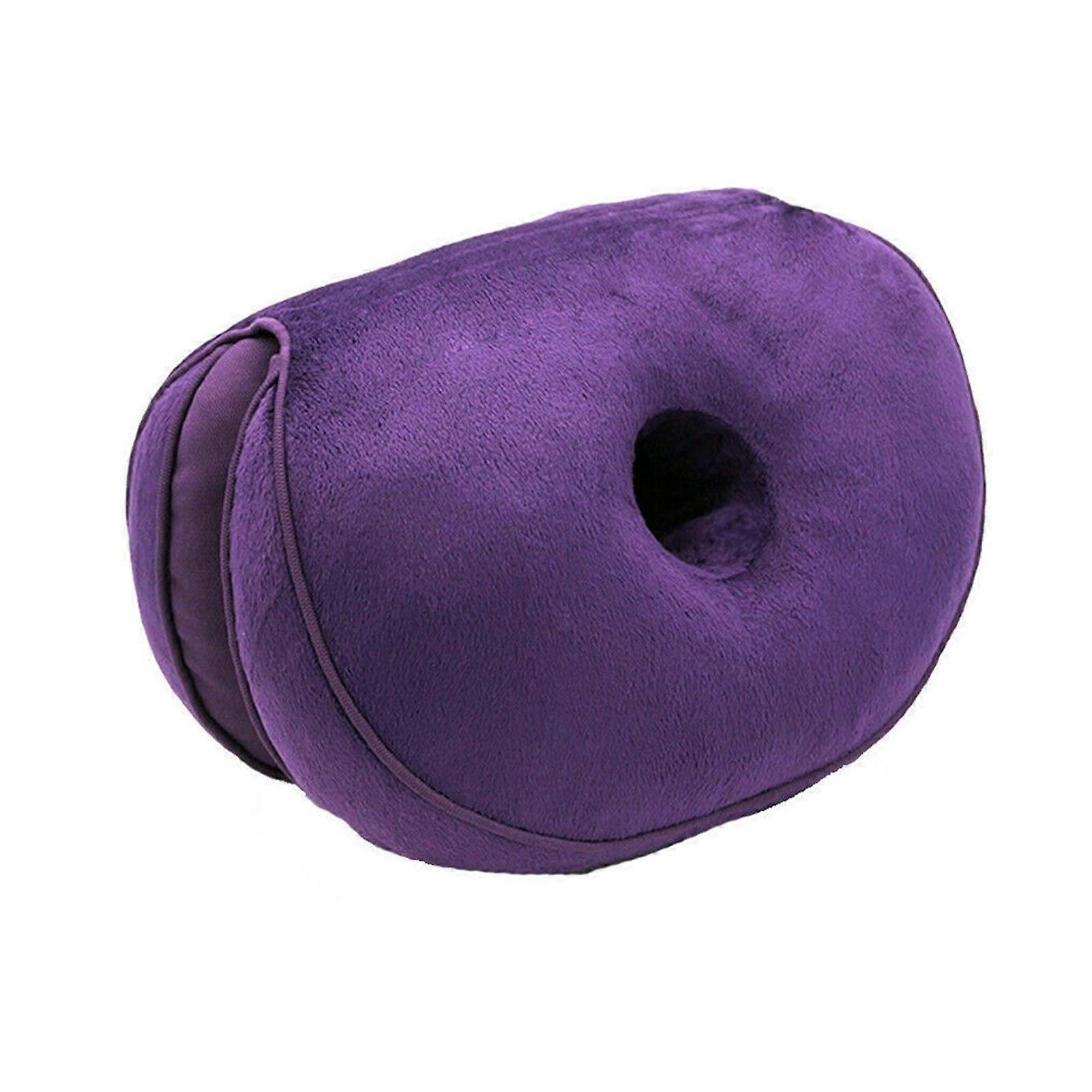 Orthopaedic Seat Cushion for Home Use, Dual Comfort Memory Foam with Hip Lift, Latex Support, Purple, Model 282