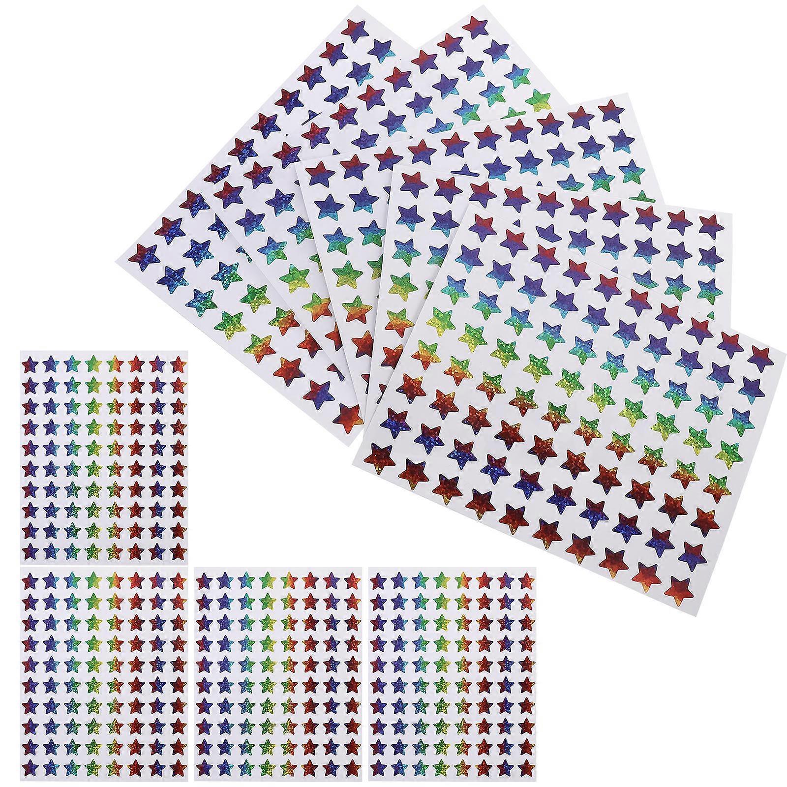 Colorful Star Stickers 18 Sheets Decorative Stickers For Various Items Star-Shaped Design Multi-Color DIY Creation