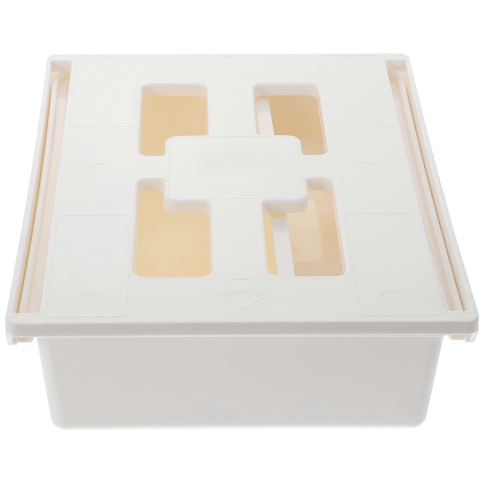 White Self-Stick Under Desk Drawer Organizer with Storage Box for Office Dormitory Use 1 Pc