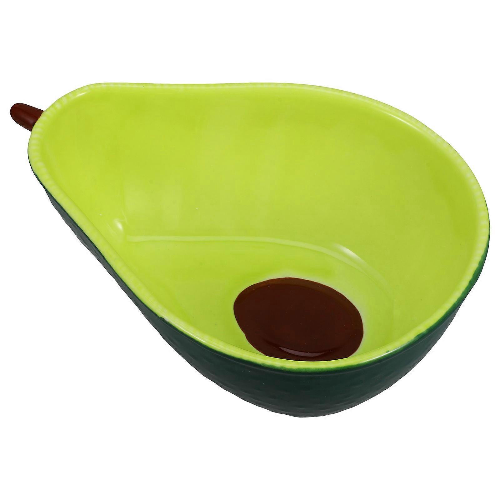 Avocado Design Ceramic Bowl for Pets Green Color and Easy to 5 Inches