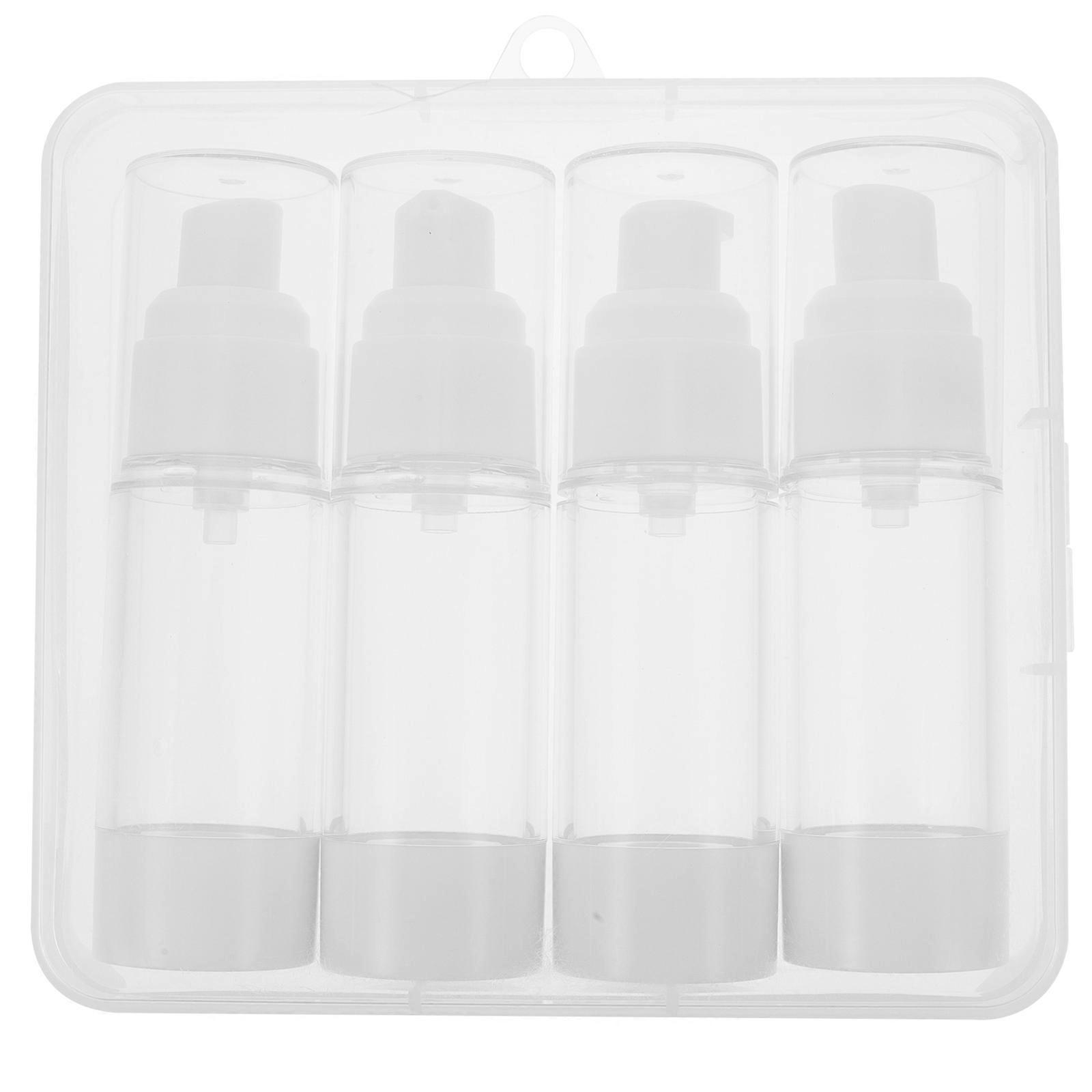 Refillable Airless Pump Bottles for Travel with Small Size and AS Material 4pcs Transparent