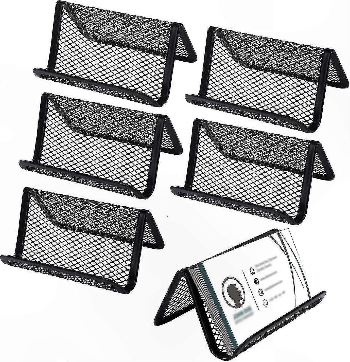 Durable Metal Mesh Card Holder Stand Portable Business Accessory