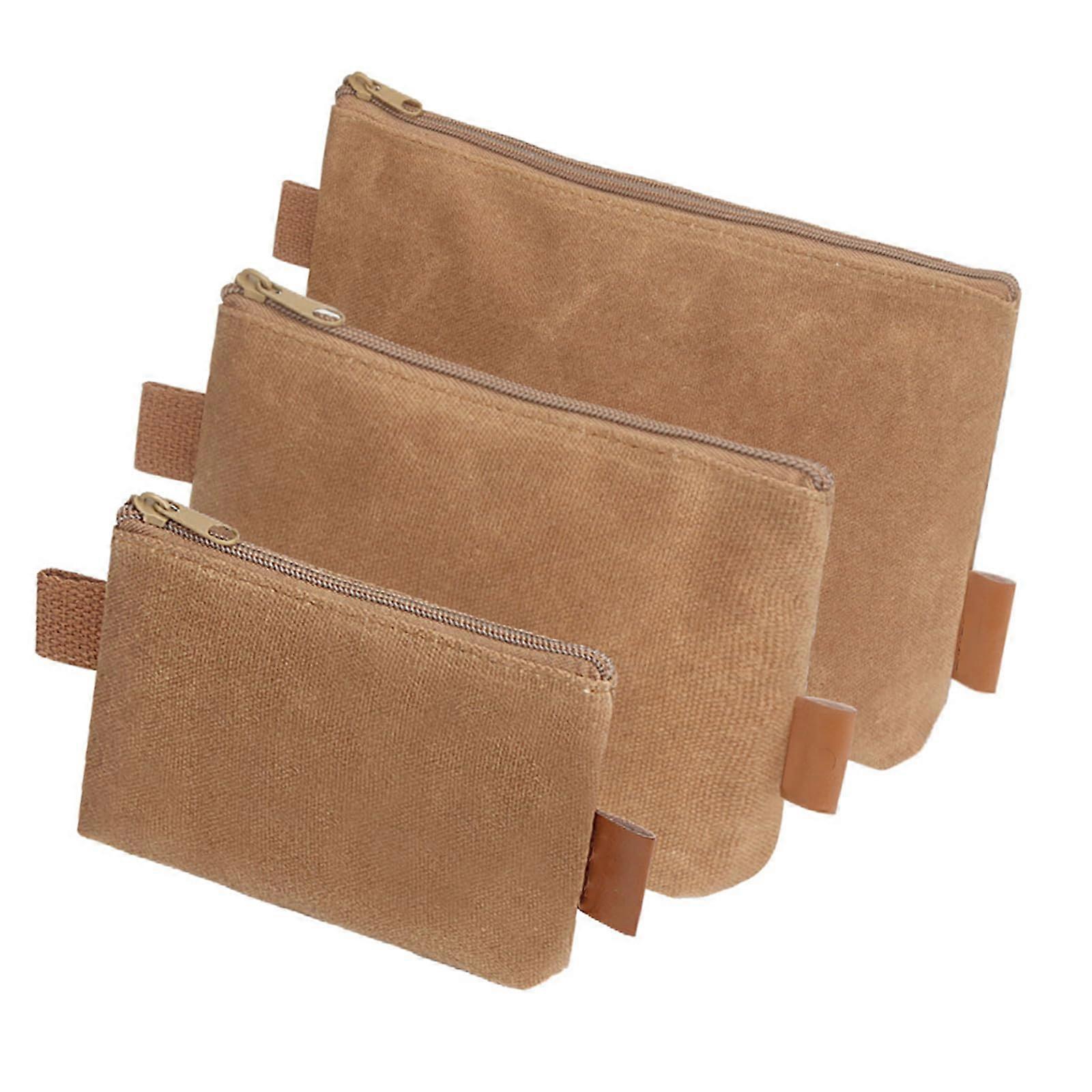 3-Piece High-Performance Canvas Tool Bag Set For Tool Storage And Organization, Waterproof Khaki