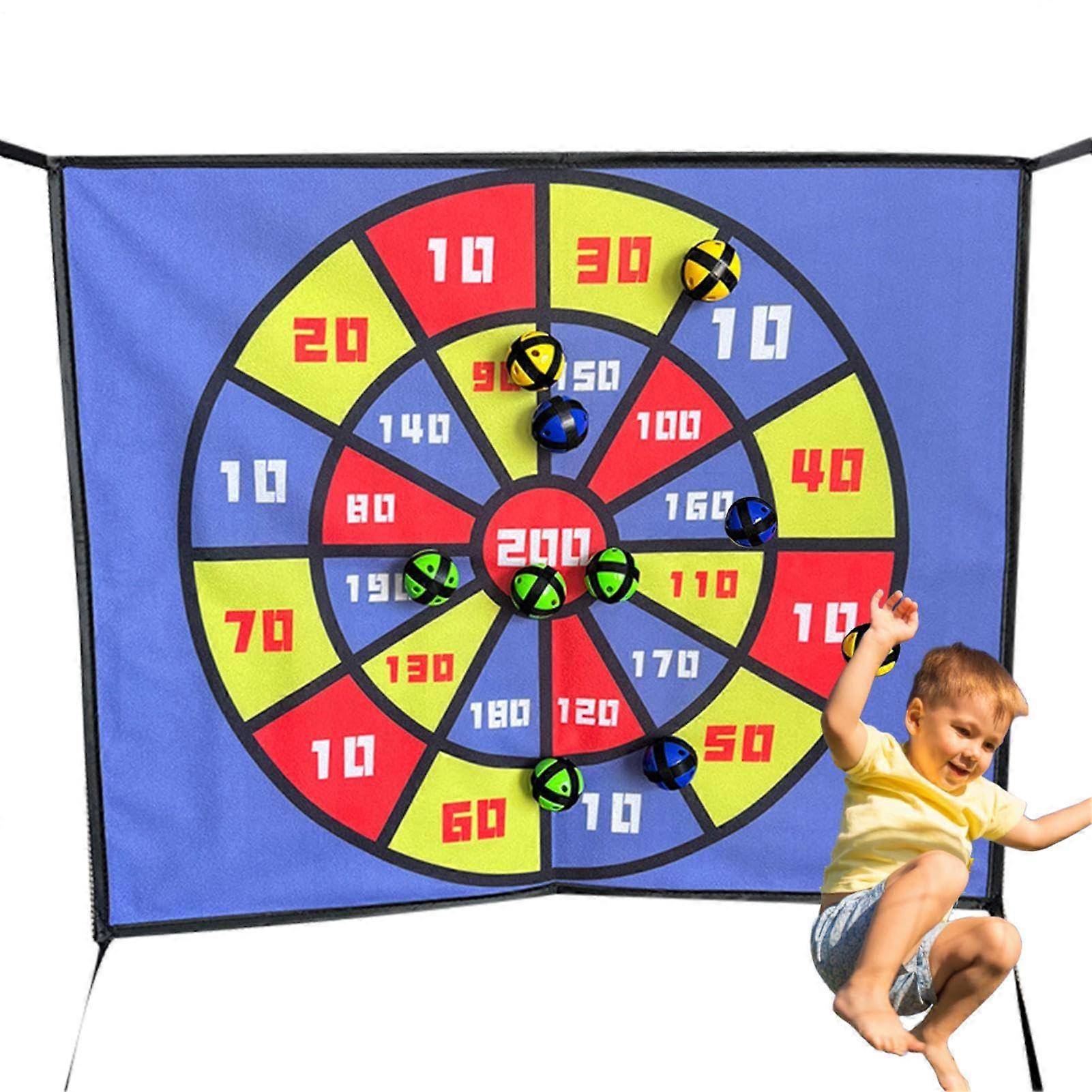 Children's Dartboard, 60x50 cm with 10 Adhesive Balls Target for Outdoor