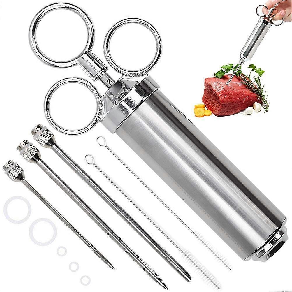 Stainless Steel Food Syringe Marinade Injector with Large Capacity Needles for Chicken Beef Turkey and Meat Cooking