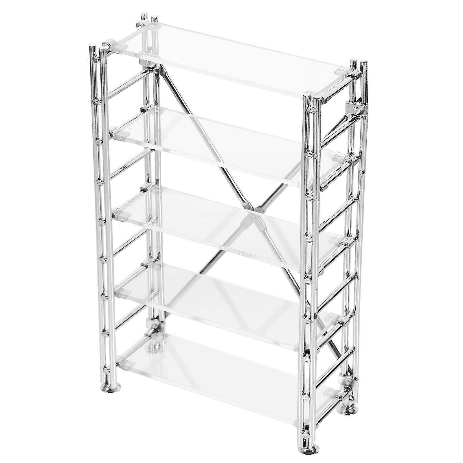 Mini Furniture Bookshelf Simulation 2pcs Miniature Display Rack for Doll House